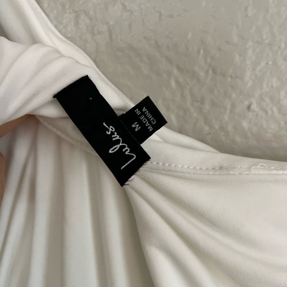 NWOT Total Appeal White Ruched One-Shoulder Bodycon Midi Dress - Picture 5 of 5